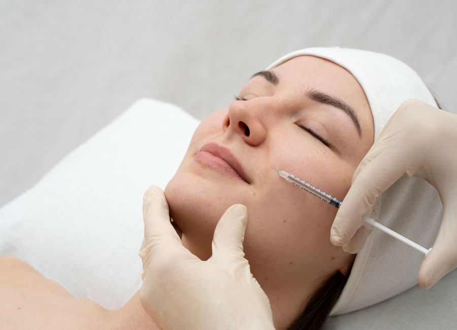 Procedimento de preenchimento facial realizado com planejamento individual